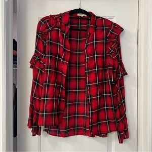Plaid shirt with ruffles